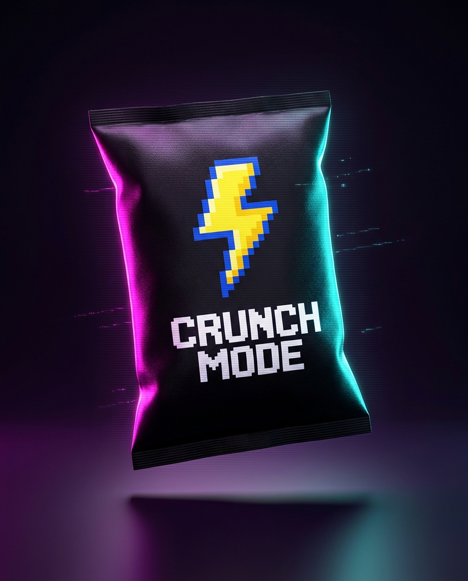 CRUNCH MODE のスナックパッケージ