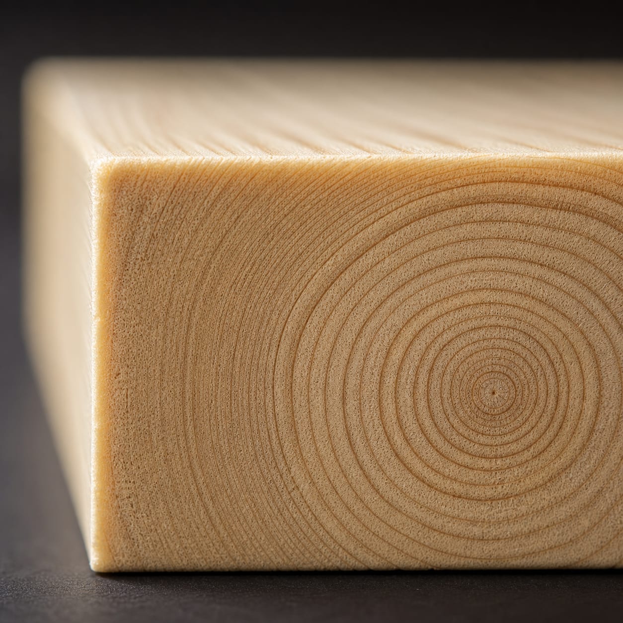 End grain of the hinoki board used for counter tops