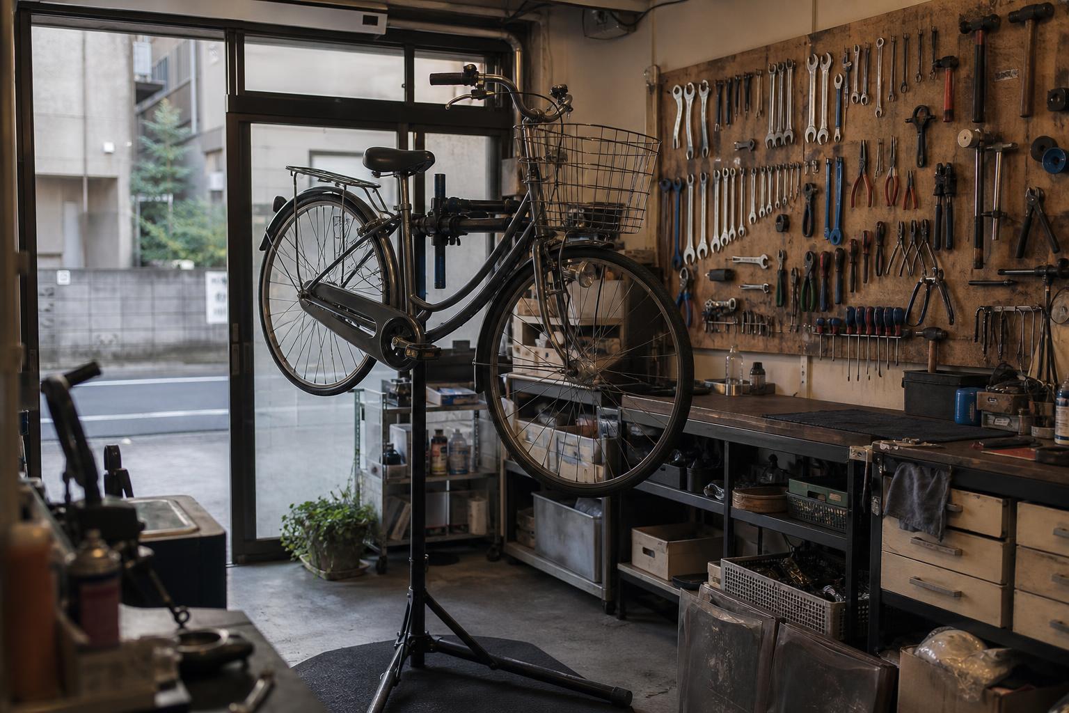 街の自転車屋という場所。